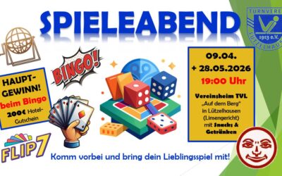 Spieleabend 28.05.2026 ab 19.00 Uhr