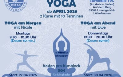 Neues YOGA Angebot ab APRIL 2026