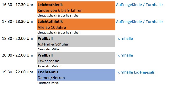 Hallenplan Freitag