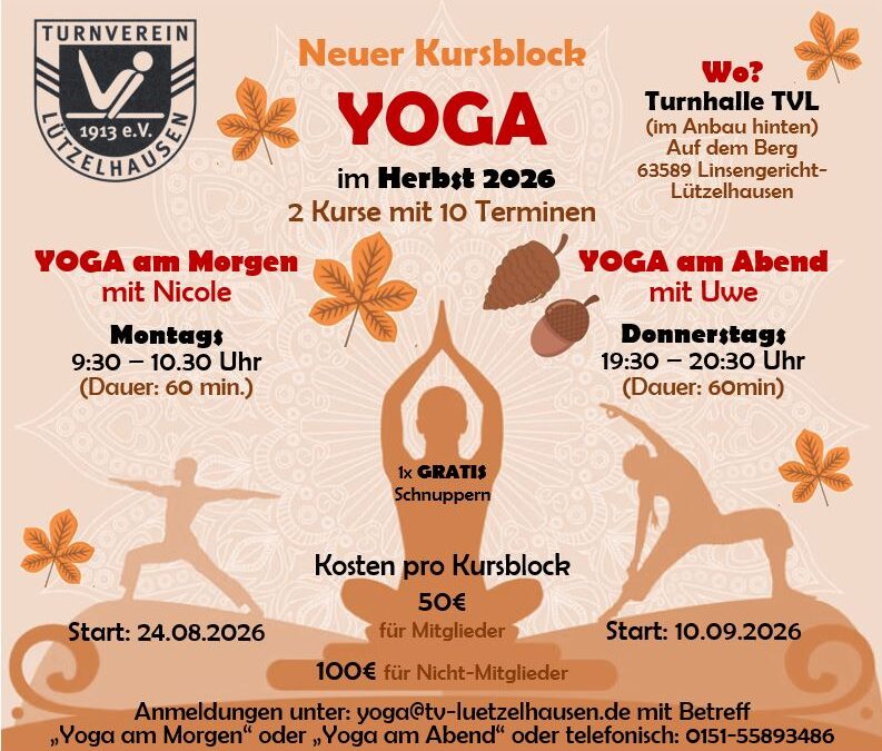Flyer Yoga im Herbst 2026